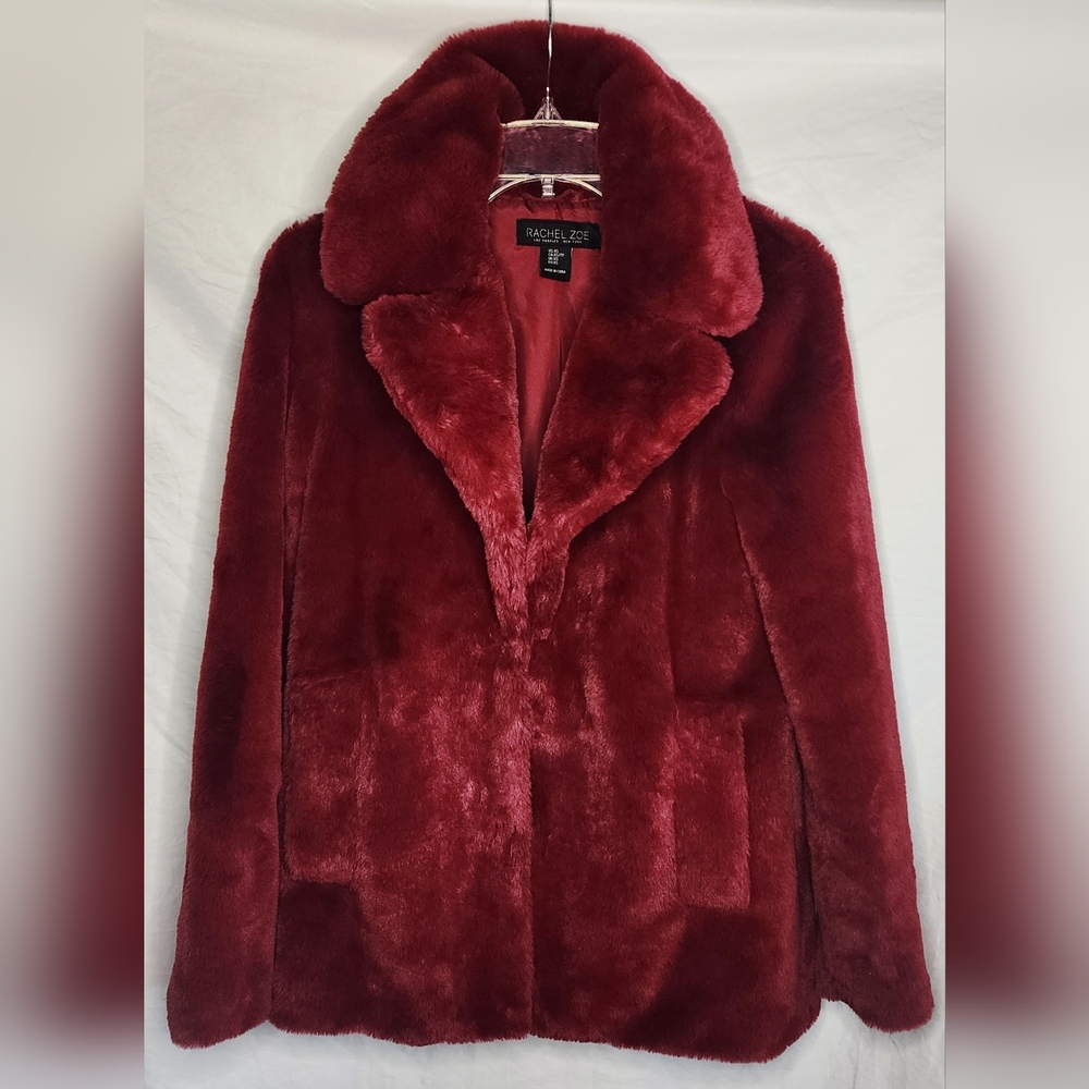 NEW Rachel Zoe FAUX Fur Coat Jacket Silky Soft & Fully Lined XS NWOT
